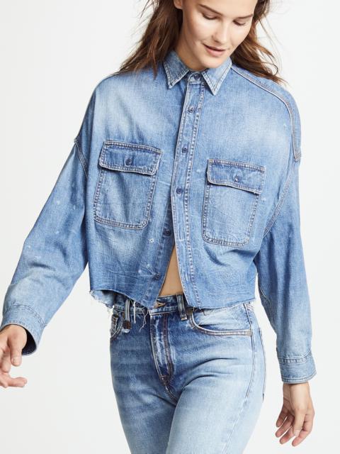 R13 Cropped Denim Shirt