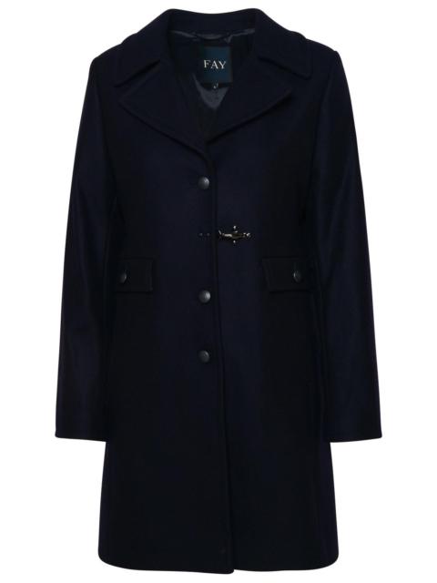Other Designers Fay Navy Virgin Wool Blend Coat Women