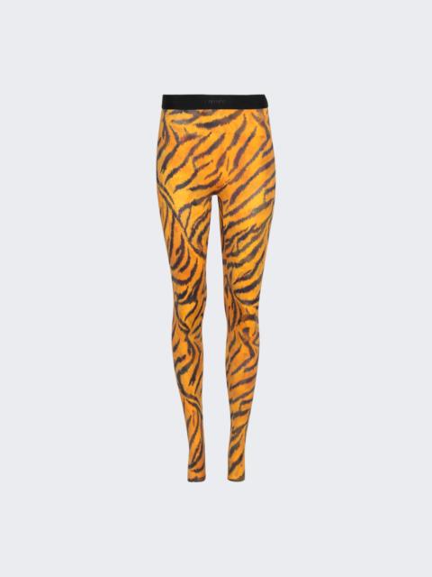 Marine Serre Tiger Printed Jersey Leggings Medium Orange