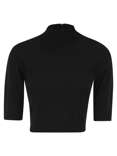 Max Mara Max Mara Women Title: Mxscanale - Cropped High-Neck Viscose Knit Top