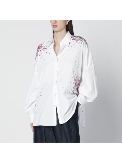 Dries Van Noten Dries Van Noten White Oversized Shirt With Firework Embroidery Women