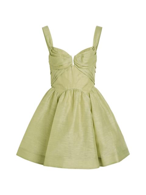 Zimmermann Zimmermann Rebellion Draped Linen and Silk-blend Mini Dress