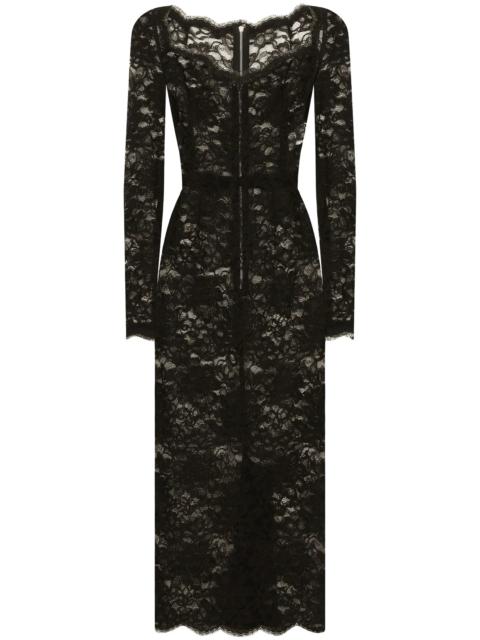 Dolce & Gabbana semi-sheer lace midi dress