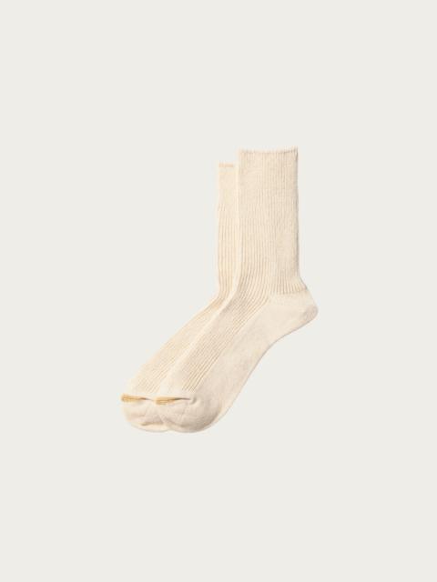 ROTOTO® Washi/Recycled Cotton Rib Crew Socks - Raw