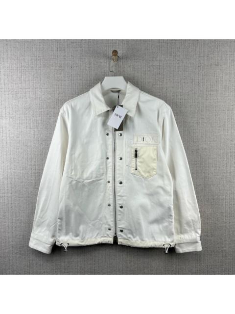 Dior DIOR x Sacai Collaboration / FW21 Long-Sleeve Shirt with Logo Patch, Quilted Panels, and Patch Pocke