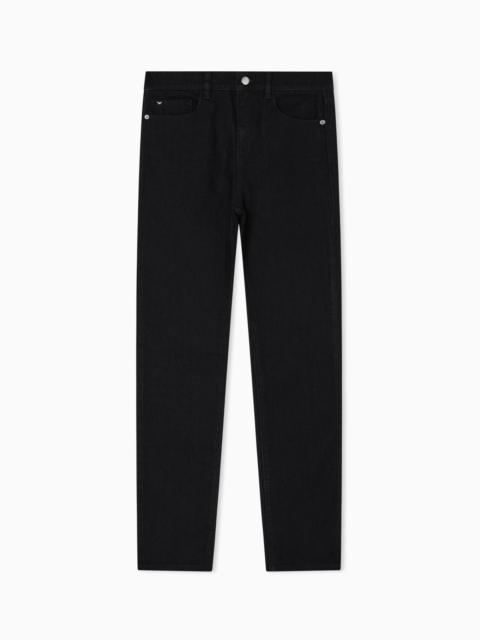 EMPORIO ARMANI J20 High-waisted, super skinny-leg jeans in rinsed comfort denim