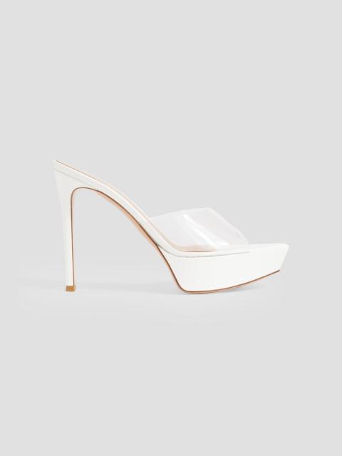 Gianvito Rossi Betty patent-leather and TPU platform mules