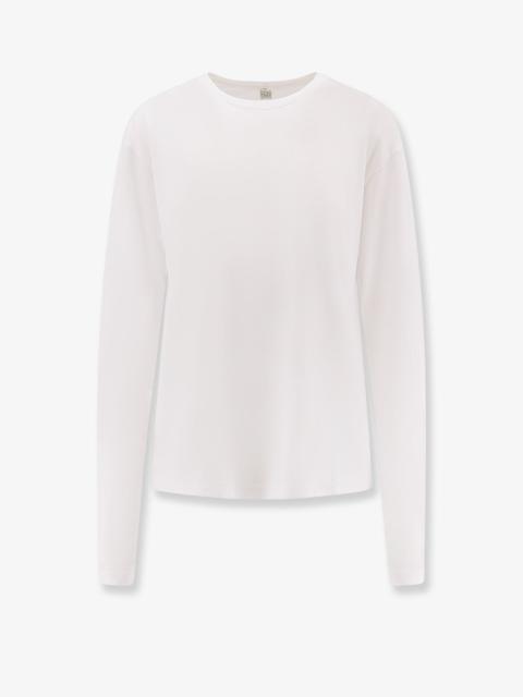 TOTEME Toteme Classic Long-Sleeve Lyocell Cotton T-Shirt White