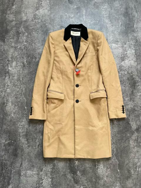 SAINT LAURENT Saint Laurent Slp13 Velvet Collar Patchwork Coat