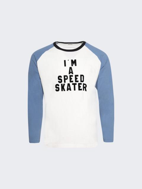 BODE Long Sleeve Skater Tee Blue And Cream