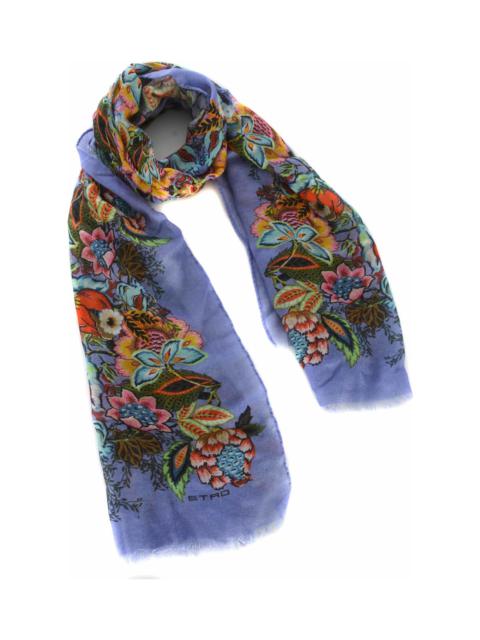 Scarf Etro "bouquet" Made Of Cashmere And Silk Blend