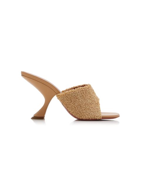 Amina Muaddi Taylor Raffia Sandals tan