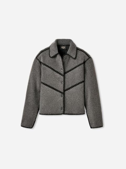 UGG ® Women's Ellison ®fluff Shell Jacket Fleece/Recycled Materials Tops in Charcoal Heather