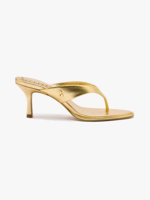 Larroudé Gaia Sandal In Gold Metallic Leather