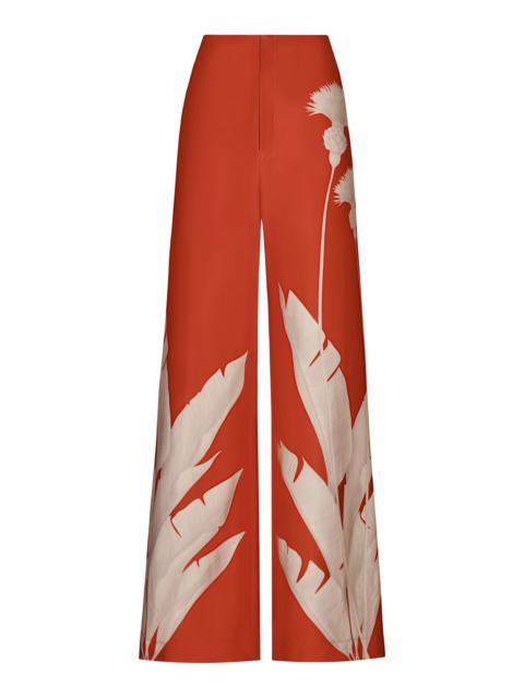 ANDRES OTALORA Dandelion Scuba Wide-Leg Pants orange