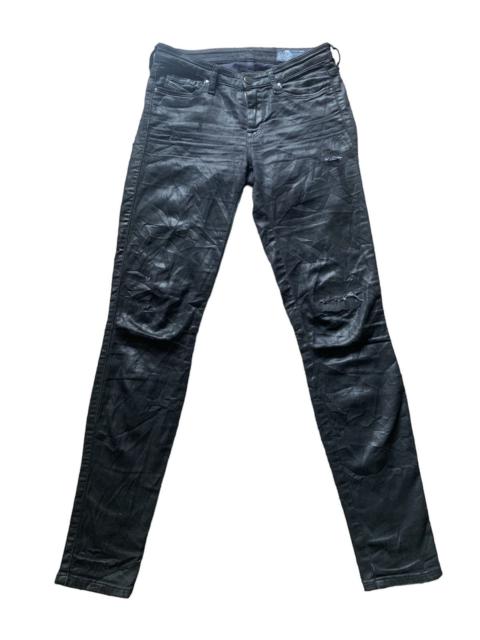Distressed Denim - DISTRESSED WAX DENIM COWHIDE LEATHER SLIM FIT