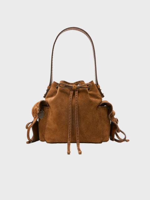 Acne Studios Bag Multipocket Mini Bucket Suede Cognac ONESIZE