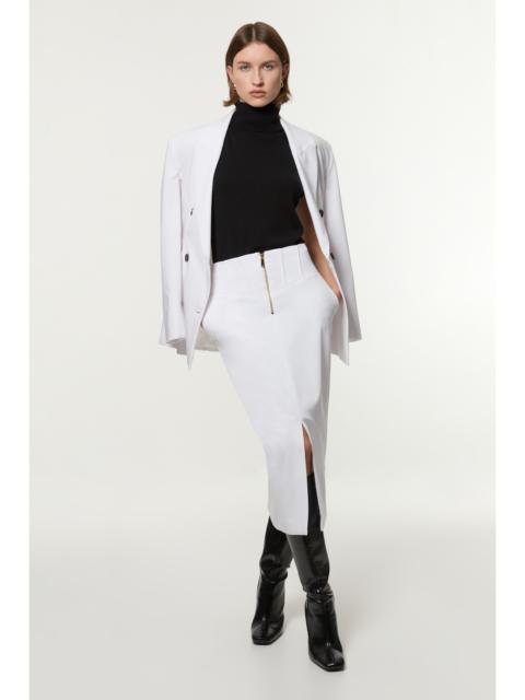 KAREN MILLEN Tailored Contrast Tipped Stitch Detail Midi Skirt