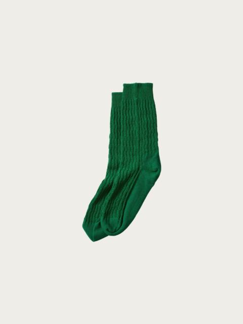 ROTOTO® Folk Crochet Socks - Green