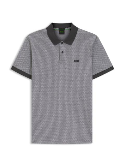 BOSS COTTON-PIQUÉ POLO SHIRT WITH DOT PRINT