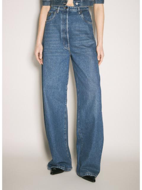 Prada Women Logo Plaque Balloon Jeans