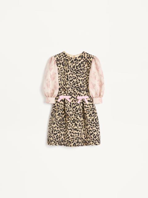 CREPE COUTURE SHORT DRESS WITH ANIMALIER PRINT