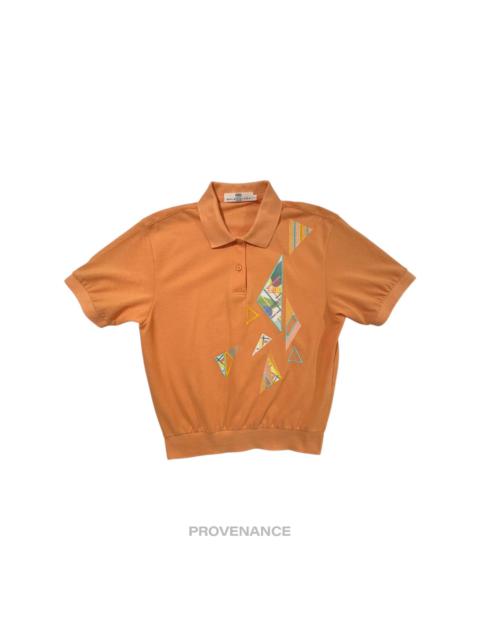 Balenciaga BB Logo Golf Polo Shirt - Peach Embroidered L
