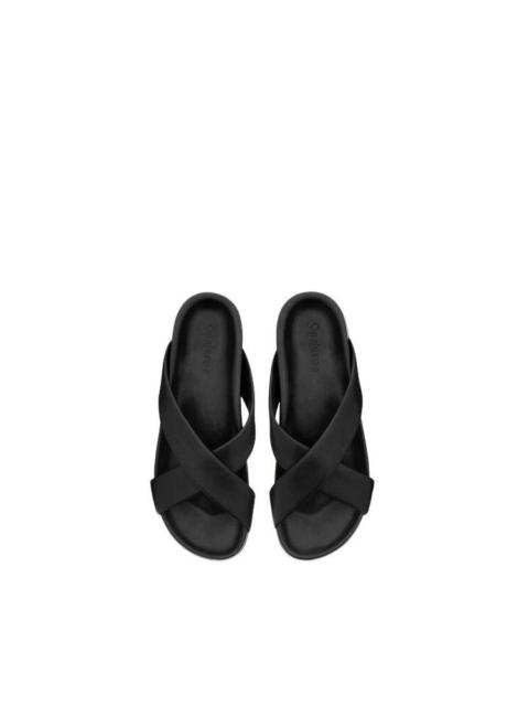SAINT LAURENT SAINT LAURENT Nichols $890 Black Leather Slides New & Authen