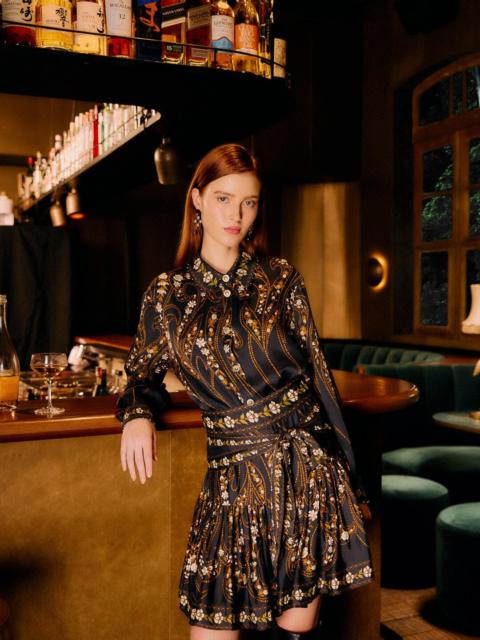 FARM RIO Black Garden Belted Lenzing™ Ecovero™ Viscose Mini Skirt