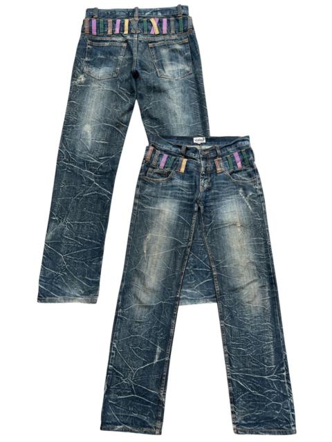 Other Designers Japanese Brand - Nyclaus Double Waist Distressed Denim Jeans 33x33