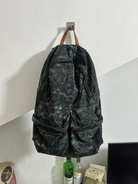 UNDERCOVER Undercover Green Camo Nylon Pieced Leather Zip Backpack