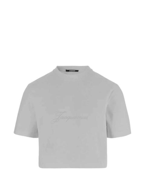 JACQUEMUS Jacquemus Women Cropped T-Shirt With Embroidered Logo