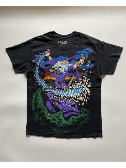 Other Designers Liquid Blue Wizard Black T- Shirt