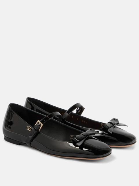 Valentino Romance Bow patent leather Mary Jane flats