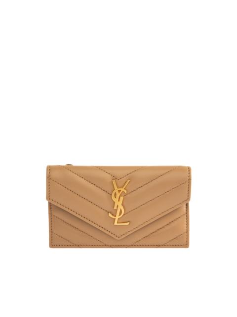 SAINT LAURENT CASSANDRE LEATHER CARD CASE