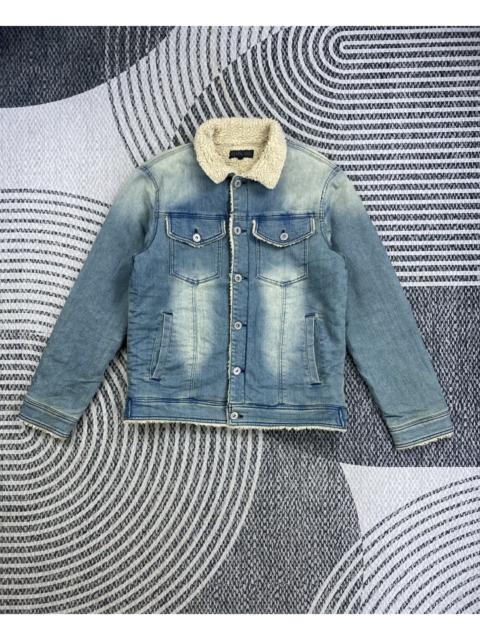 Other Designers Vintage In The Attic Denim Trucker Sherpa Jacket