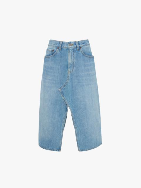 Victoria Beckham Kick Pocket Denim Skirt In Light Blue Wash