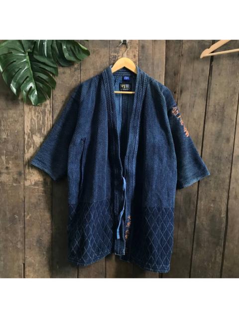 Other Designers Japanese Brand - Vintage Natural Indigo Cotton Noragi Kimono Jacket