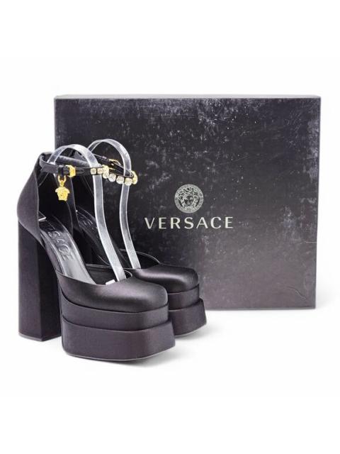 Versace Medusa Aevitas Double Platform Satin Pumps in Black EU 40 US 10 $1445