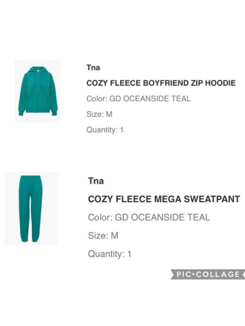 Other Designers Aritzia TNA Sweatfleece Cozy Fleece Set in Oceanside Teal