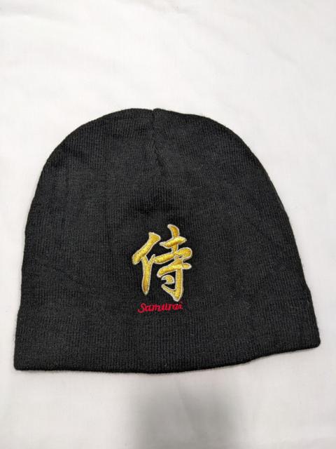Other Designers Japanese Brand - Samurai Japanese Kanji Gold Embroidery Black Beanie Hat