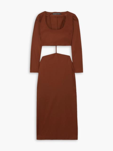 Other Designers Cutout stretch-wool midi dress
