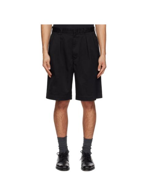 Nanamica Black Double Pleated Chino Shorts