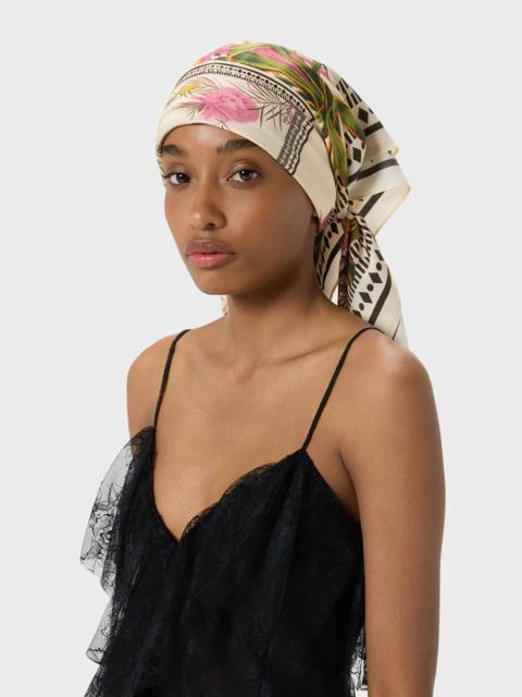 Blumarine VISCOSE TWILL FOULARD WITH LOGO PRINT