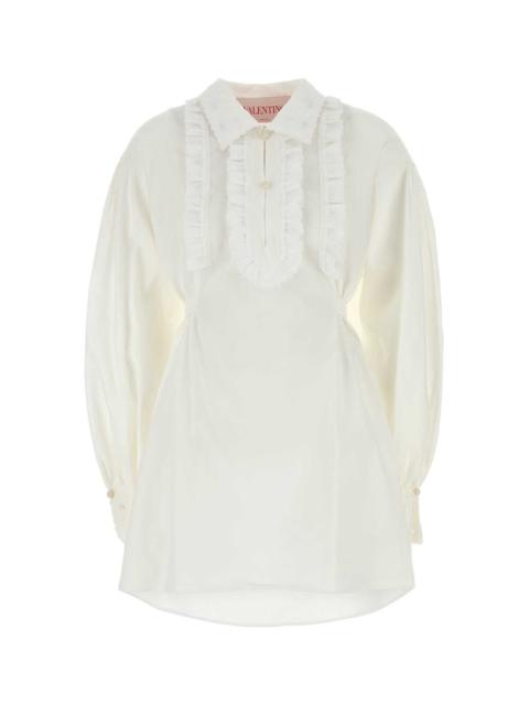 Valentino Valentino Garavani Women White Cotto Blend Shirt Dress