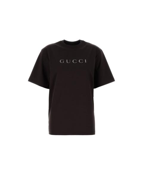 GUCCI GUCCI Dark Brown Cotton Oversize T-Shirt New & Authentic (Wo
