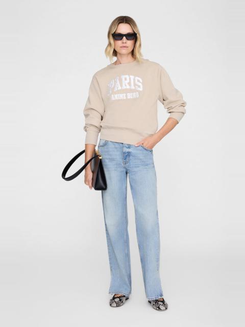 ANINE BING ANINE BING Harry Shrunken Paris Sweatshirt in Beige at Nordstrom