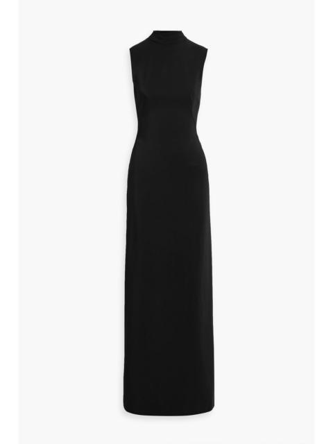 Other Designers Layered satin and crepe maxi dress