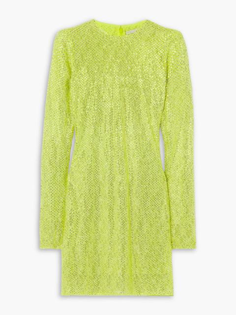 Stella McCartney Crystal-embellished lace mini dress