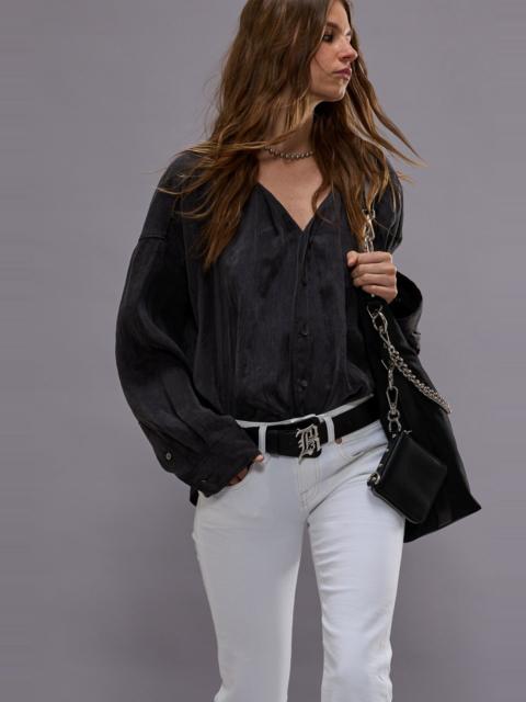 R13 TWISTED NECK SHIRT - BLACK - R13